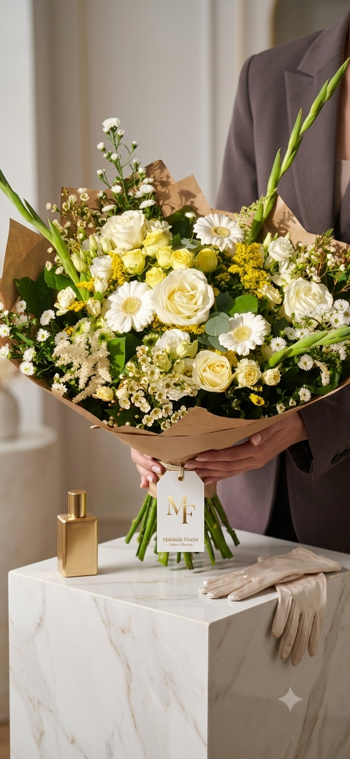Monochrome Hand-Tied Bouquet